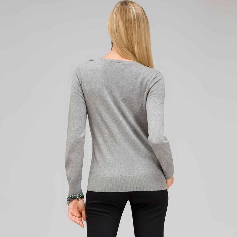 Ruffle Front V-Neck Cardigan, Grey Heather, large image number 1